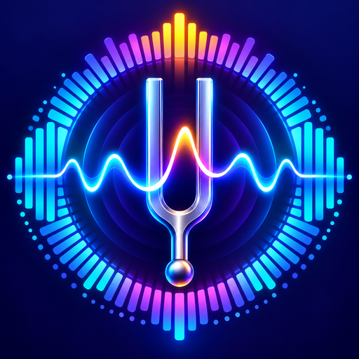 AudioScope Music Lab app icon: a tuning fork over a glowing sound wave